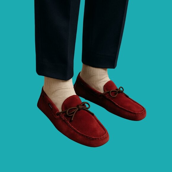 Tod’s Red Suede Gommino Driving Loafers – Size 13 (Made in Italy) - Picture 1 of 7